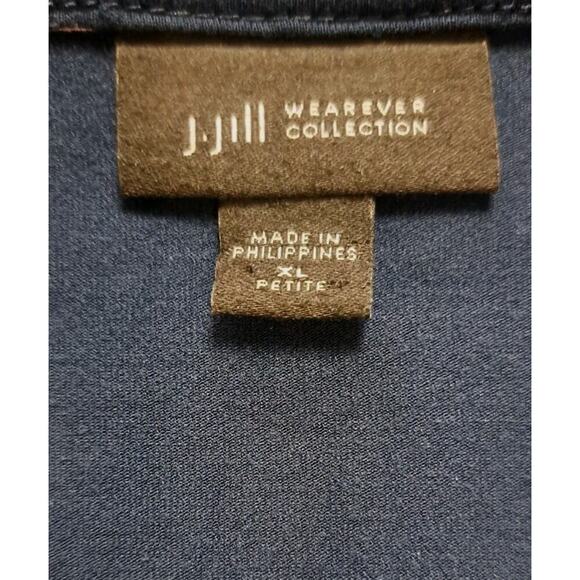 J. Jill Wearever Oversized Navy Purple Floral Stretch Tunic/Dress Sz XL Summer - Picture 7 of 8